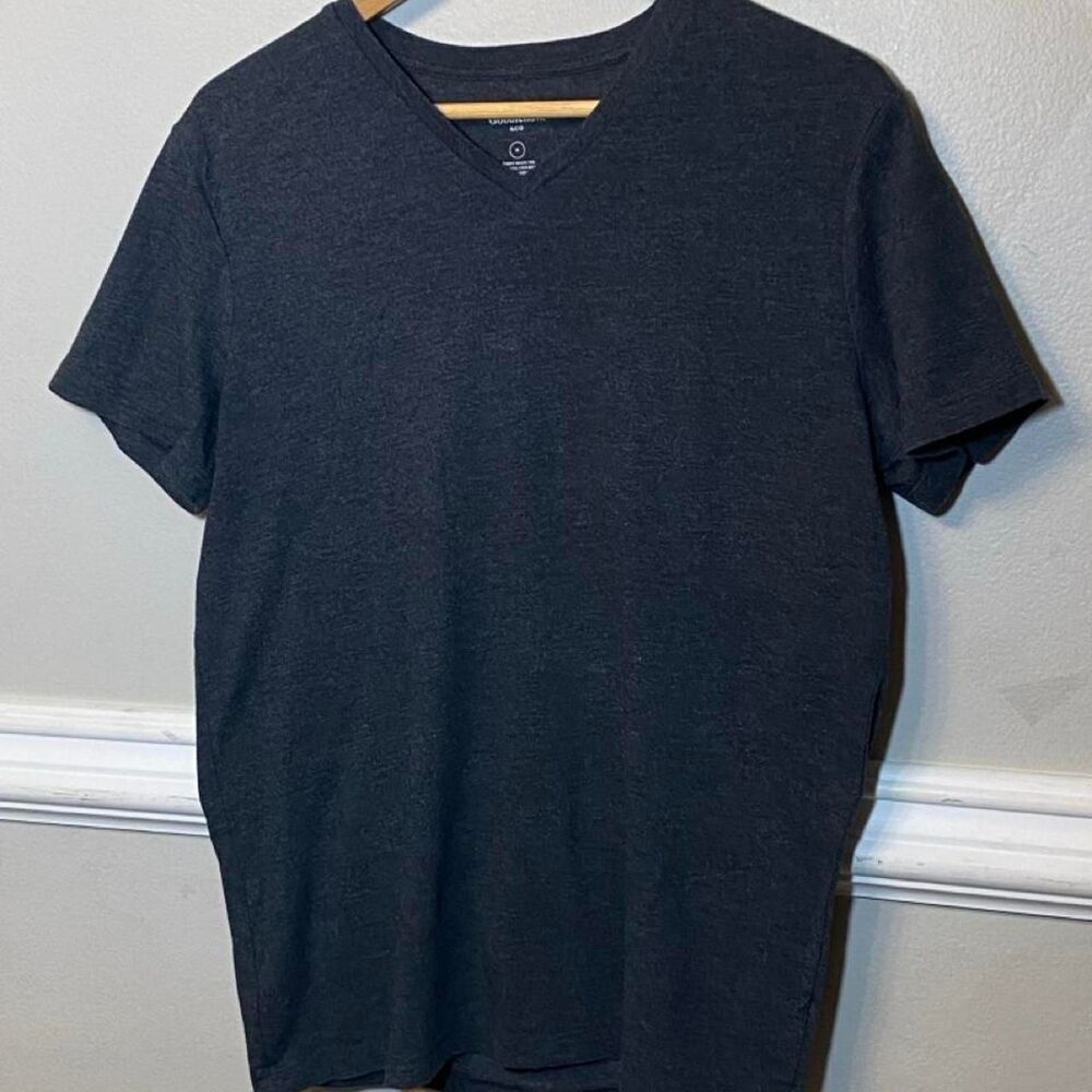 Goodfellow-co Men's Grey and Black T-shirt